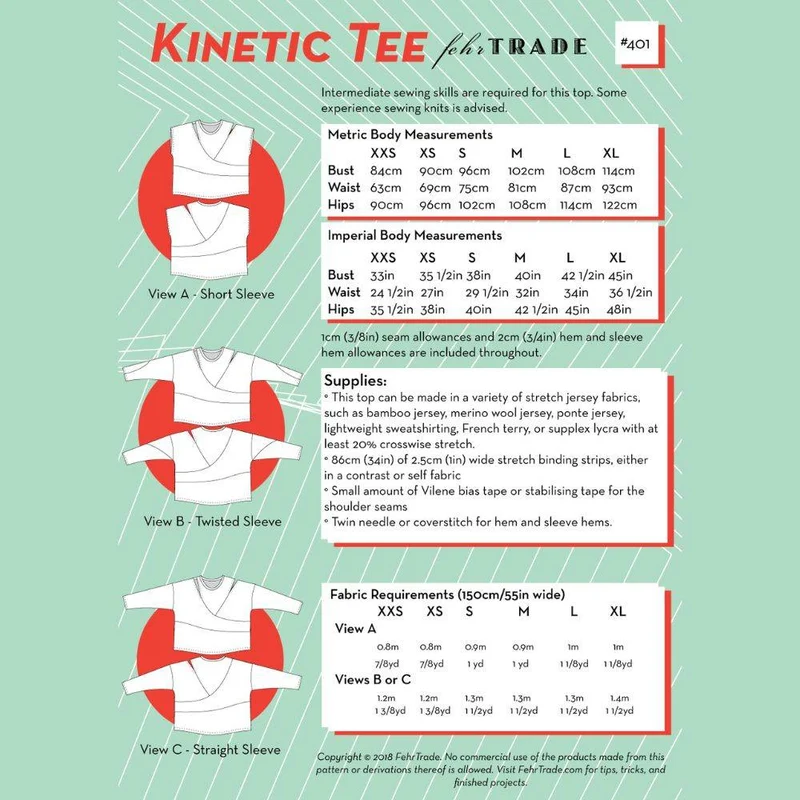 PATRON DE COUTURE PDF | T-shirt Kinetic | Fehr Trade