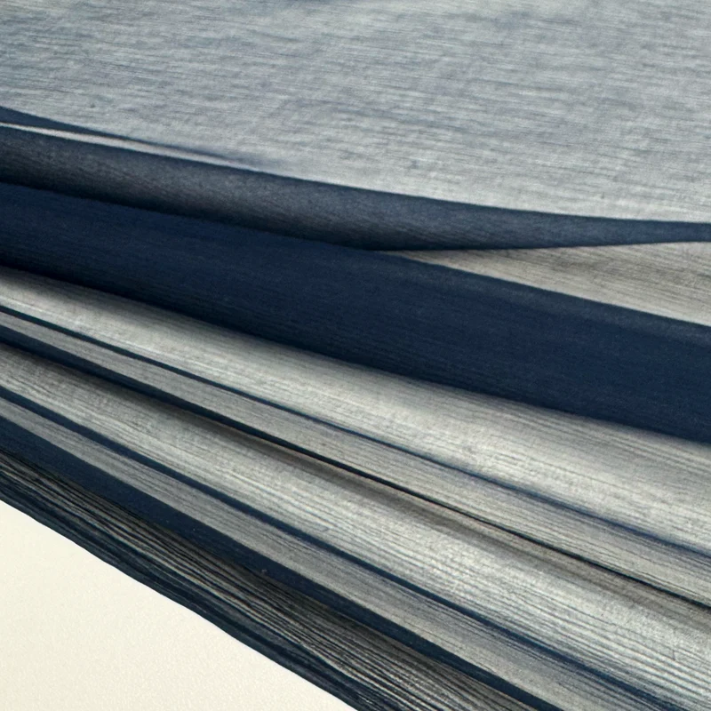 Tissu Mousseline Crinkle, Soie - Orangine