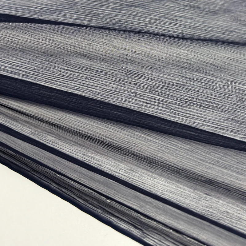 Tissu Mousseline Crinkle, Soie - Orangine