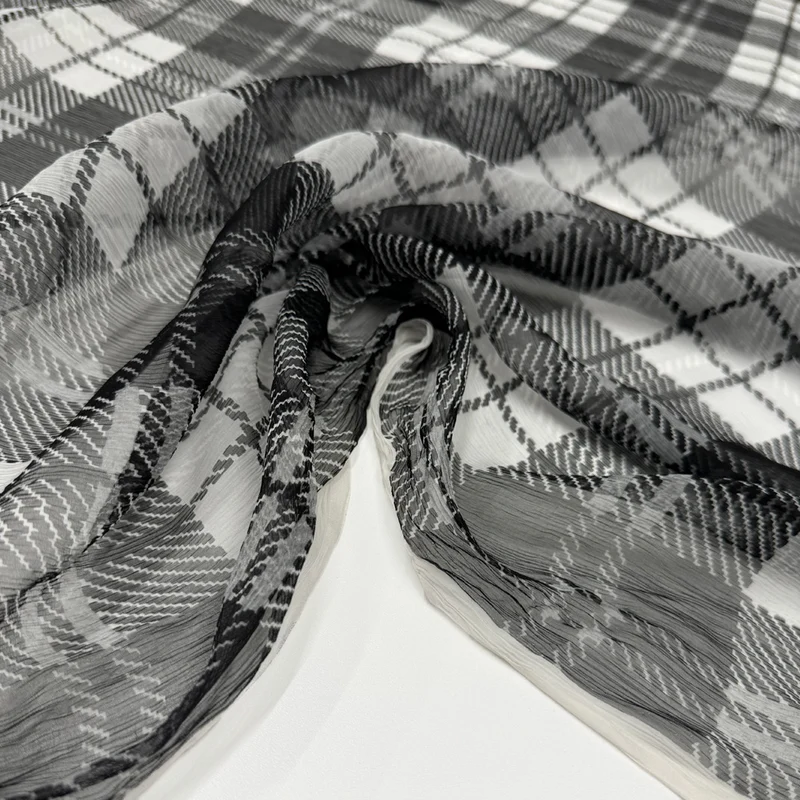 Tissu Mousseline Crinkle, Soie Albo