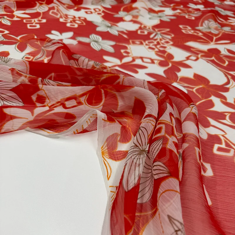 Tissu Mousseline Crinkle, Soie - Rosalinda