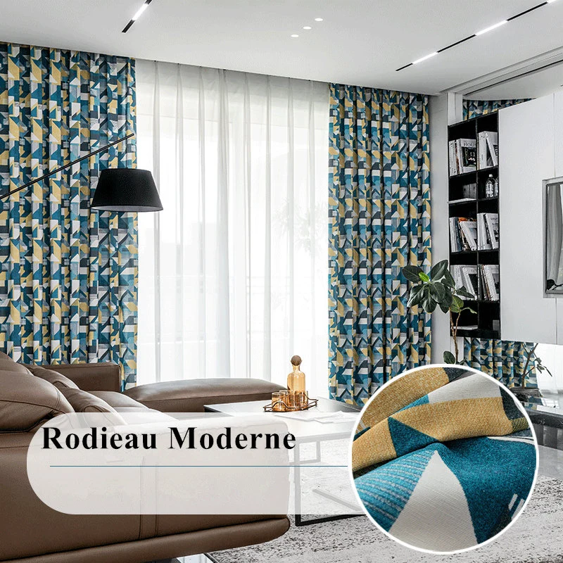 Rideau Scandinave à œillets Occultant 140 x H260 cm Bleu Canard