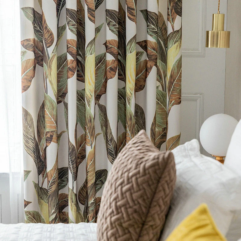 Rideau Occultant Feuille 140 x H260 cm Naturel