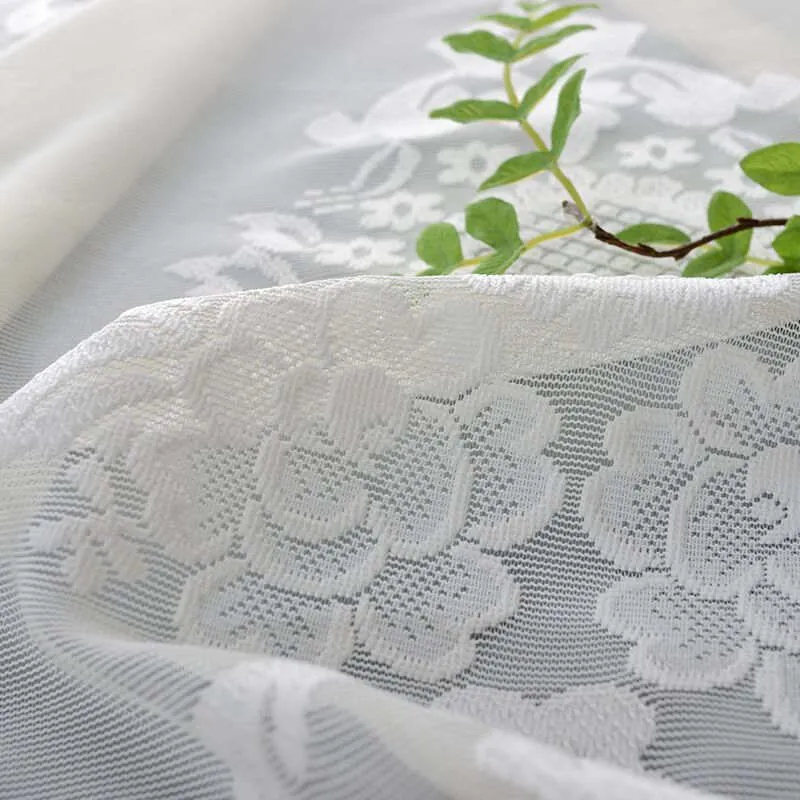 Voilage à œillets jacquard fleur 140 x H240 cm texture naturel