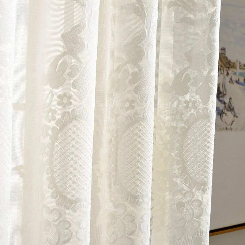 Voilage à œillets jacquard fleur 140 x H240 cm texture naturel