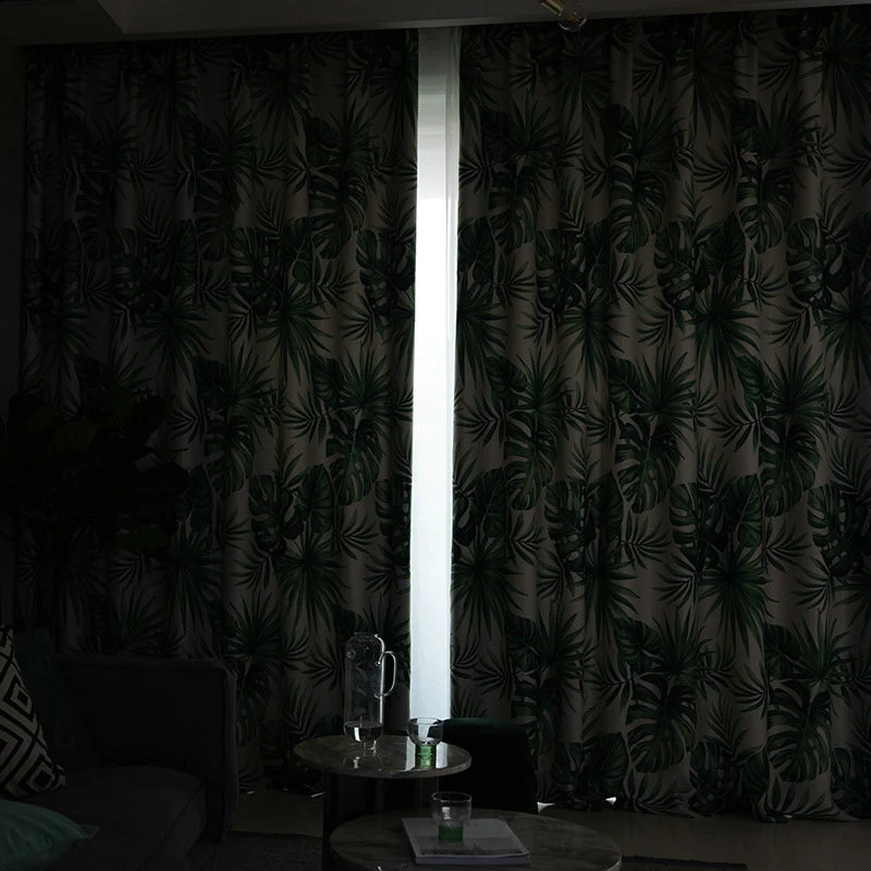 Rideau à œillets Occultant Jungle 140x240 cm Vert