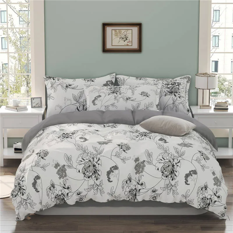 Housse de Couette et Deux Taies Fleur 240cm Simple