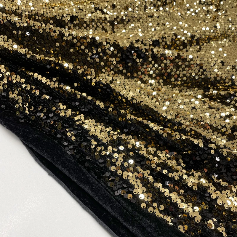 Tissu Velours Brodé, Paillettes - Réversible, Tina