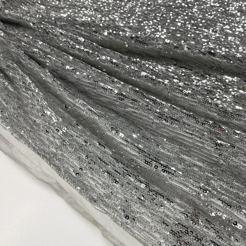 Tissu Satin Brodé, Paillettes - Marilyn