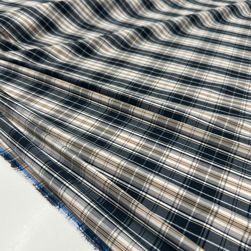 Tissu Popeline, Coton - Quadri