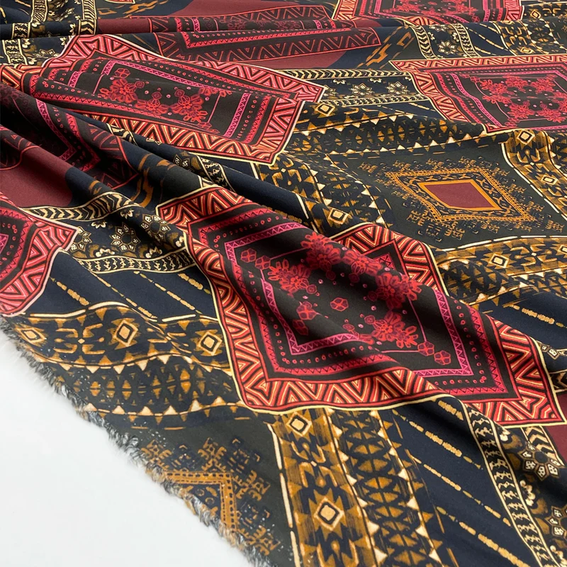 Tissu Crêpe, Viscose - Mosaïque