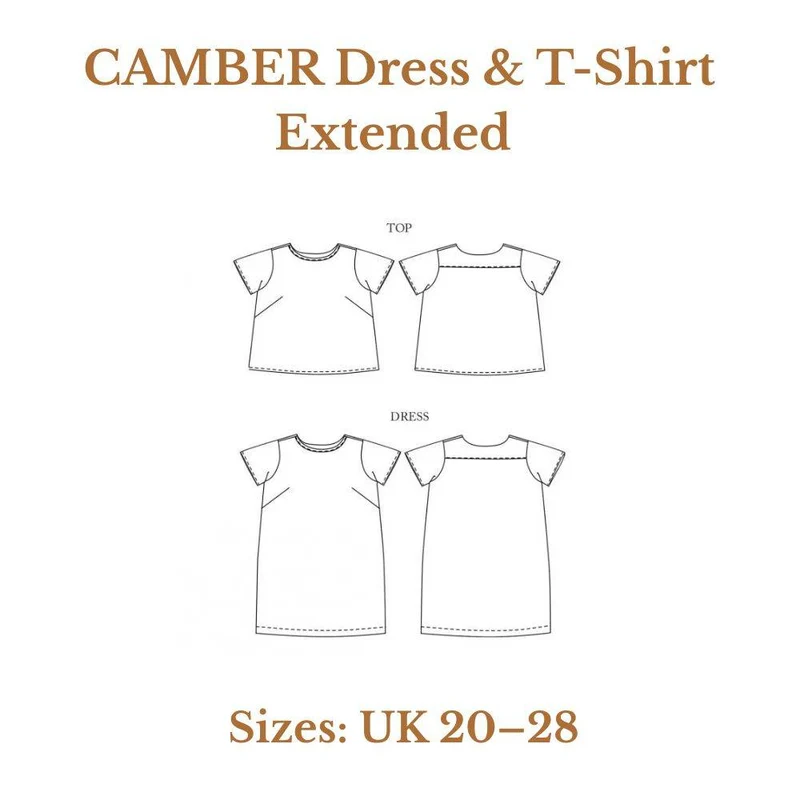 PATRON DE COUTURE PDF | CAMBER Robe et T-shirt Extended | Merchant & Mills | UK 20–28