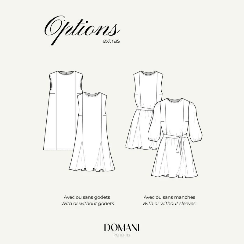 PATRON DE COUTURE PDF | Robe Zohra | Domani | BILINGUE (FR / EN)