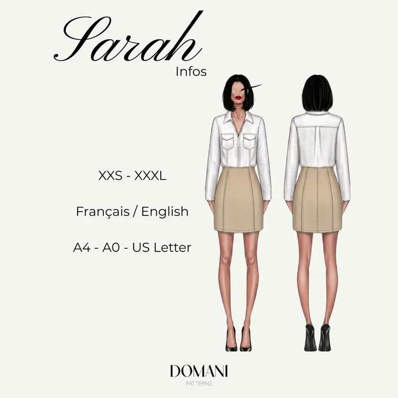 PATRON DE COUTURE PDF | Haut & Robe Sarah | Domani | BILINGUE (FR / EN)