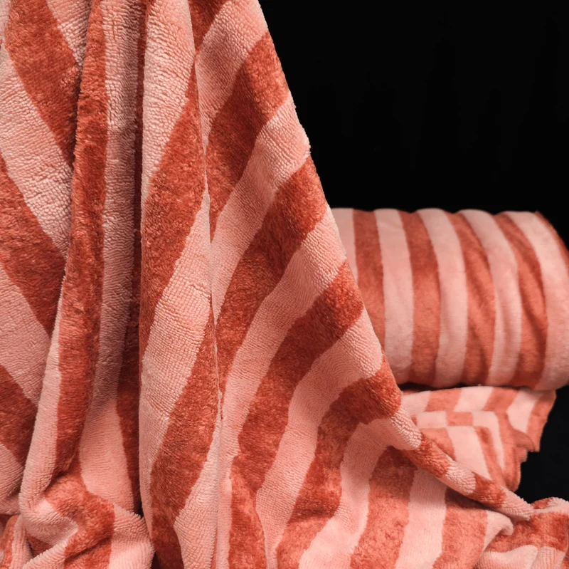 Tissu éponge de bambou de qualité supérieure | Rayures | Certifié OEKO-TEX®