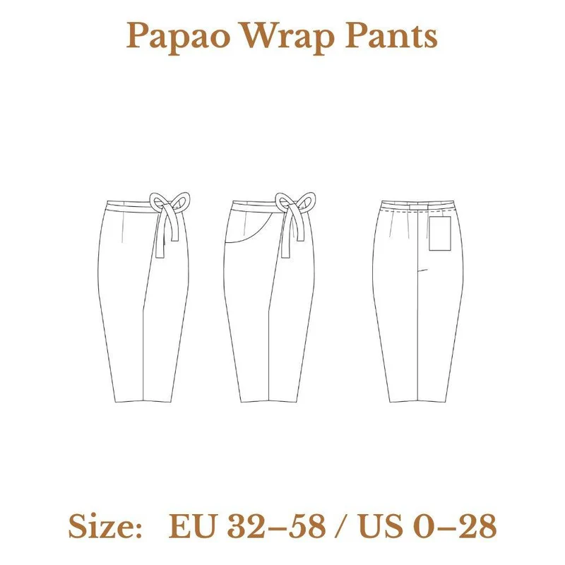PATRON DE COUTURE PDF | Pantalon portefeuille Papao | Ready to Sew | TRILINGUE (FR / EN / ES)