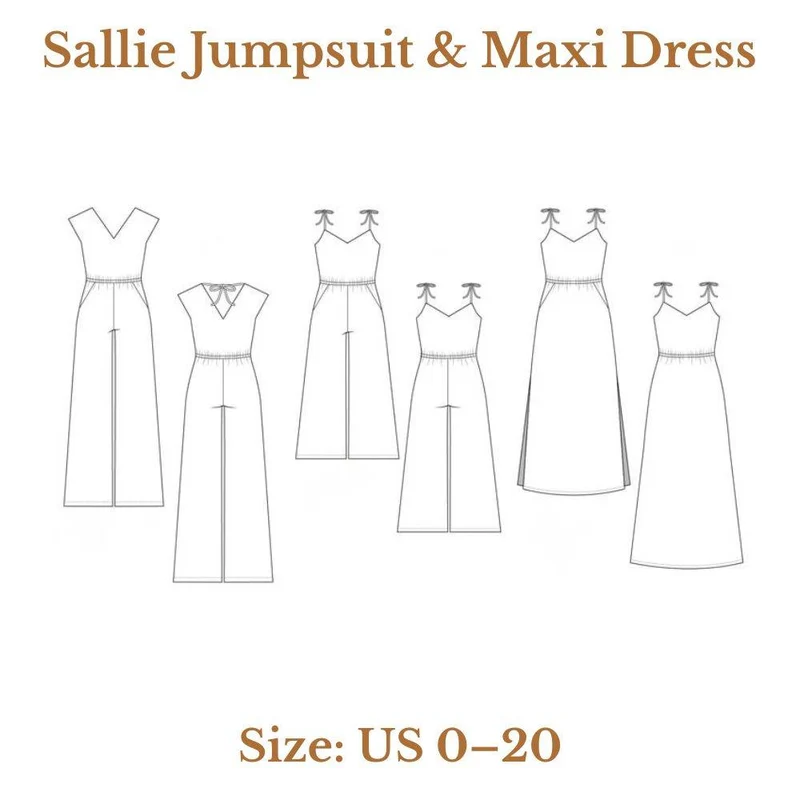 PATRON DE COUTURE PDF | Combinaison & Robe Maxi Sallie | Closet Core | BILINGUE (FR / EN)