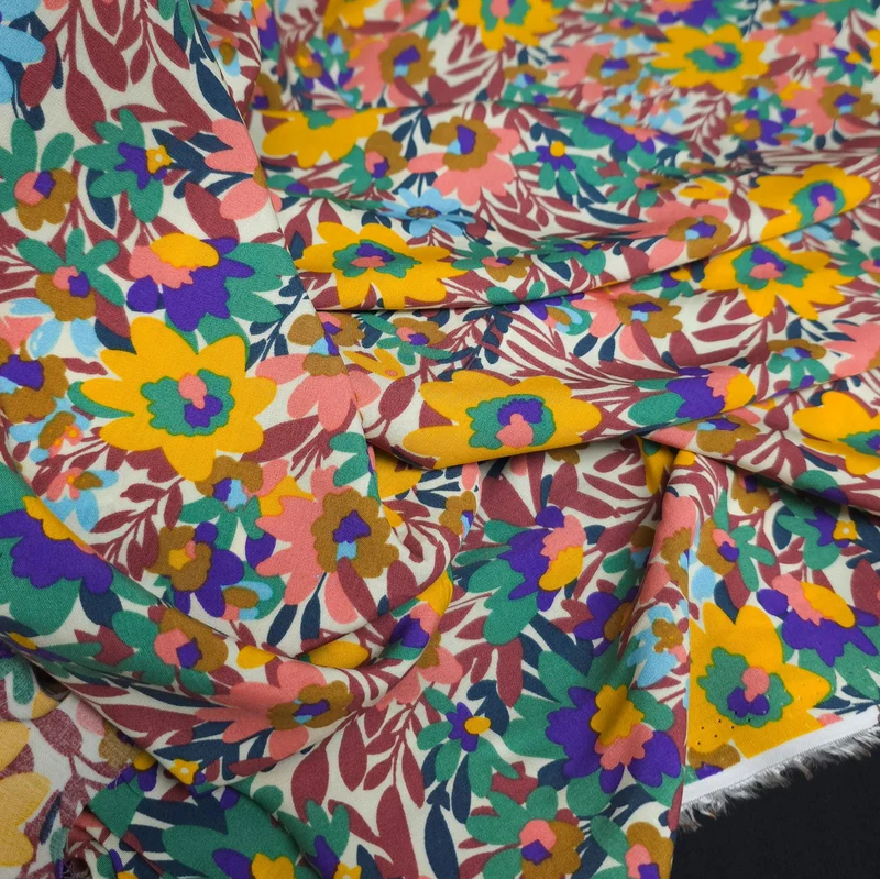 Tissu popeline 100 % Rayonne | Imprimé floral