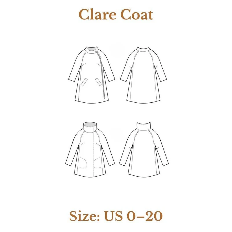 PATRON DE COUTURE PDF | Manteau Clare | Closet Core Patterns | BILINGUE (FR / EN)