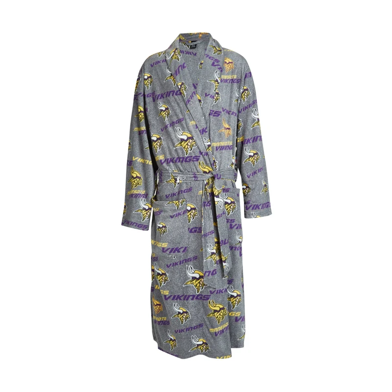 Minnesota Vikings Achieve Microfleece Bathrobe in Gray