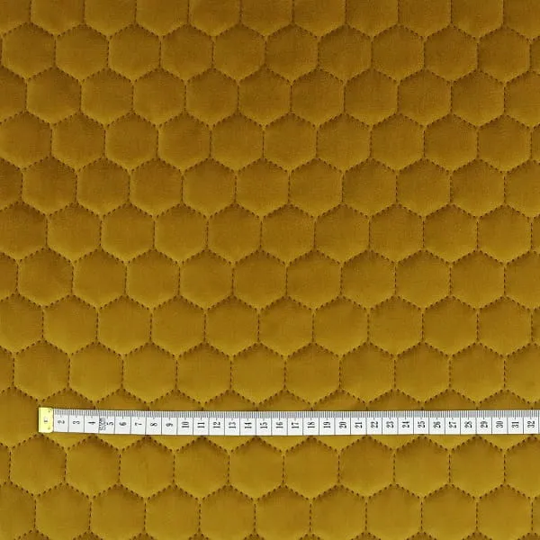 Honeycomb Quilted Yellow Velvet