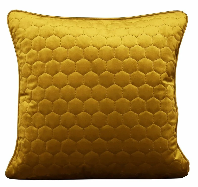 Honeycomb Quilted Yellow Velvet