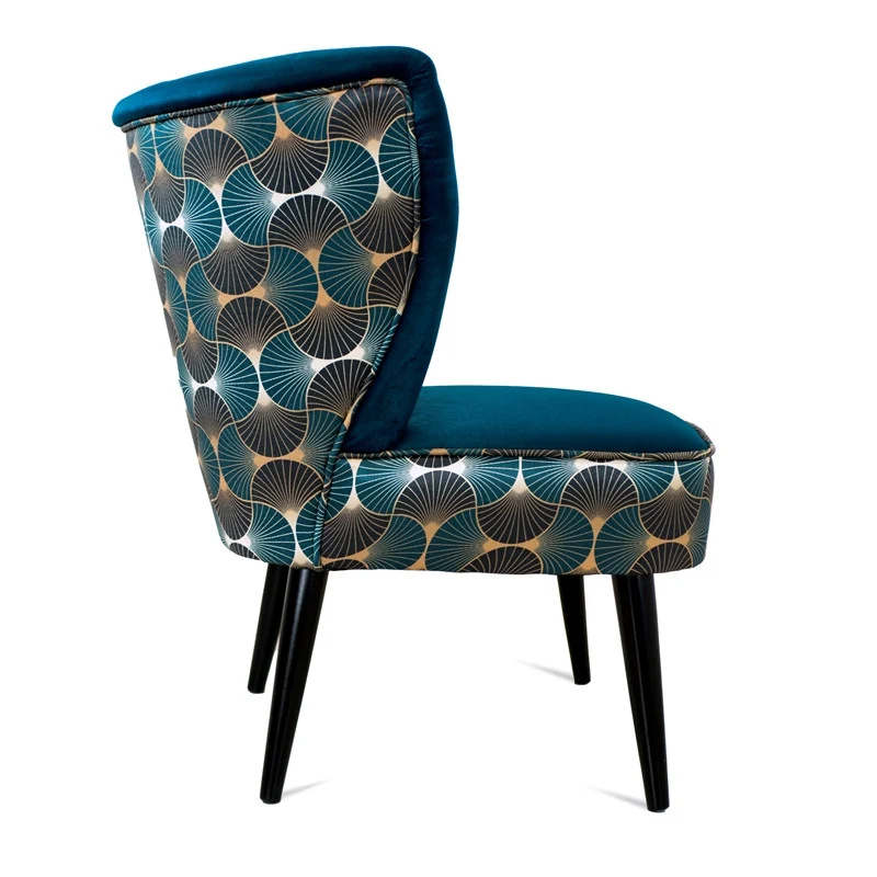 Art Deco Teal Woven Fabric