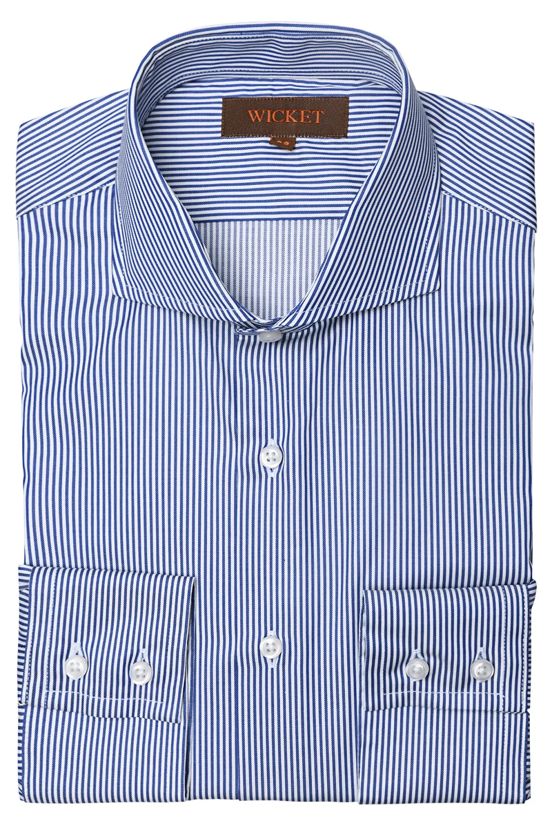 La Twill de Coton Bleu à Rayures