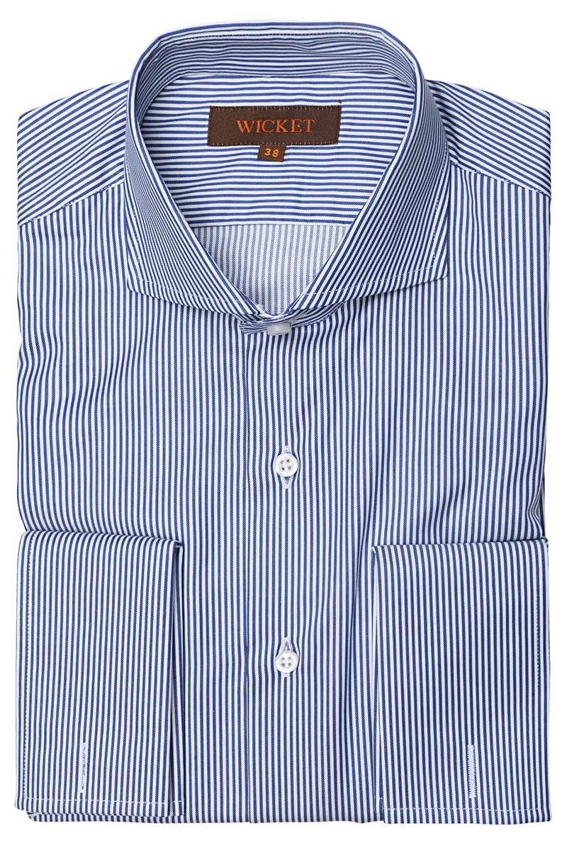 La Twill de Coton Bleu à Rayures