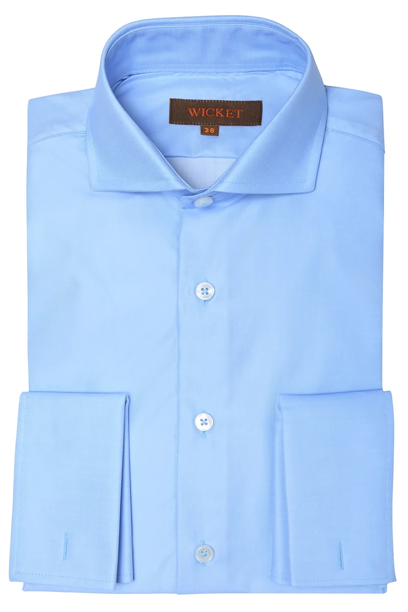 La Twill de Coton Bleu Ciel Uni