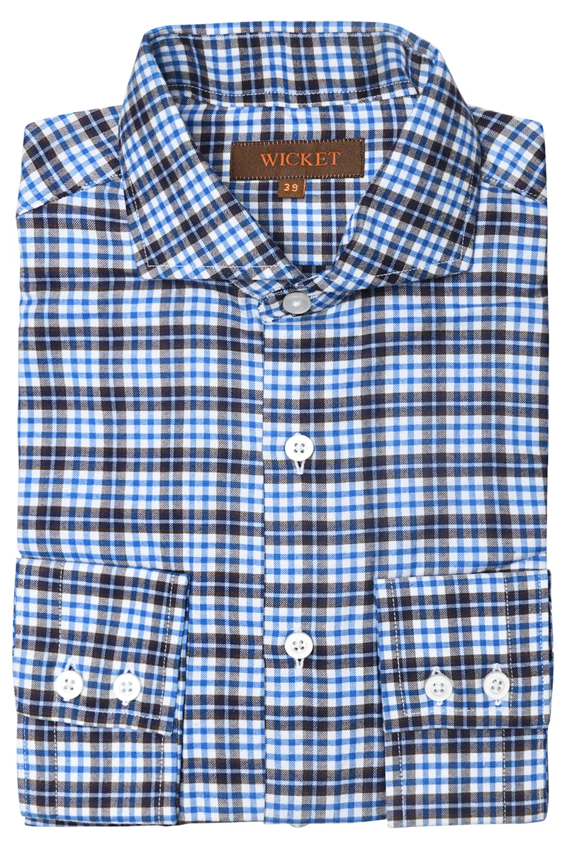 La Flanelle de Coton à Carreaux Bleu