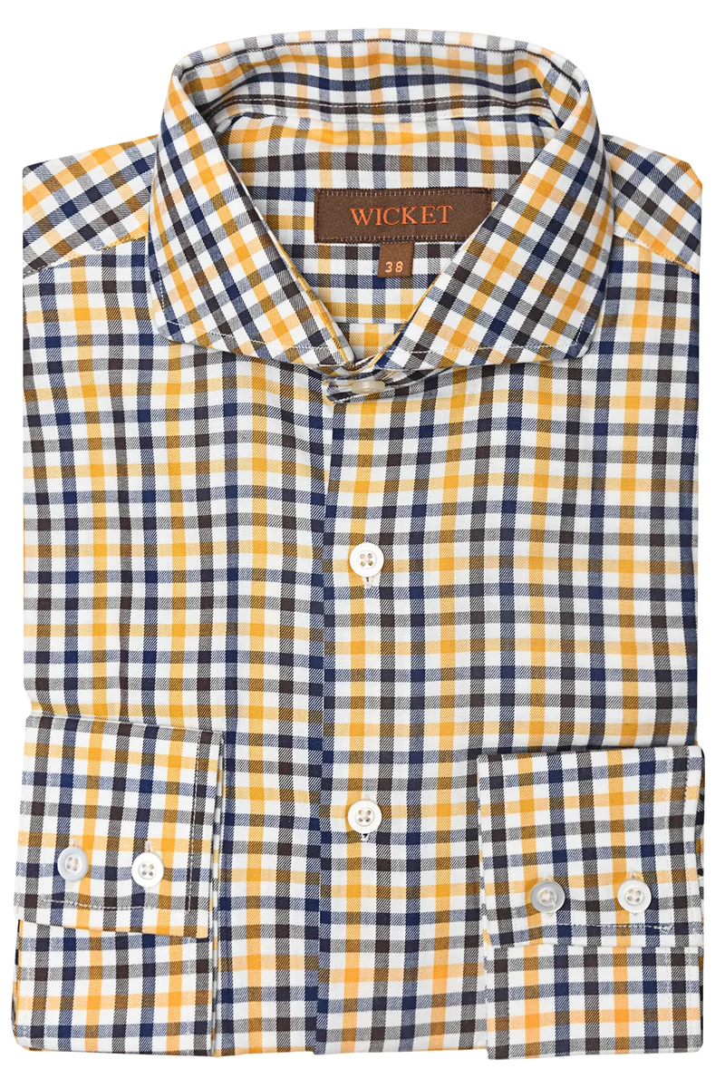 La Flanelle de Coton à Carreaux Jaune & Marron
