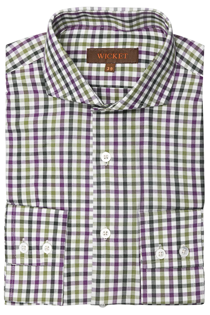 La Flanelle de Coton à Carreaux Vert & Violet