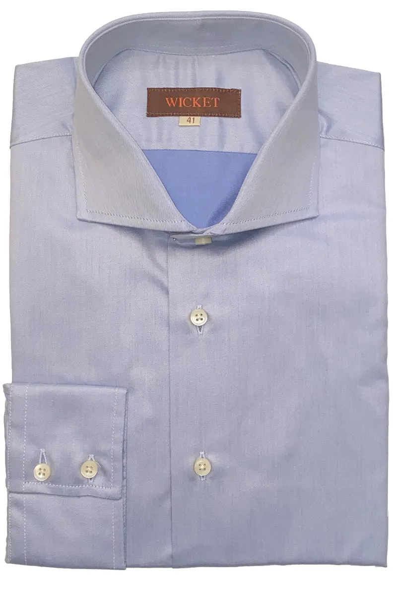 La Twill de Coton Bleu Uni