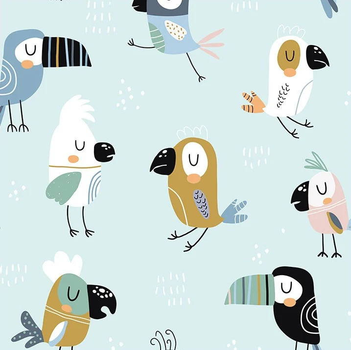 Funny Parrots Cotton
