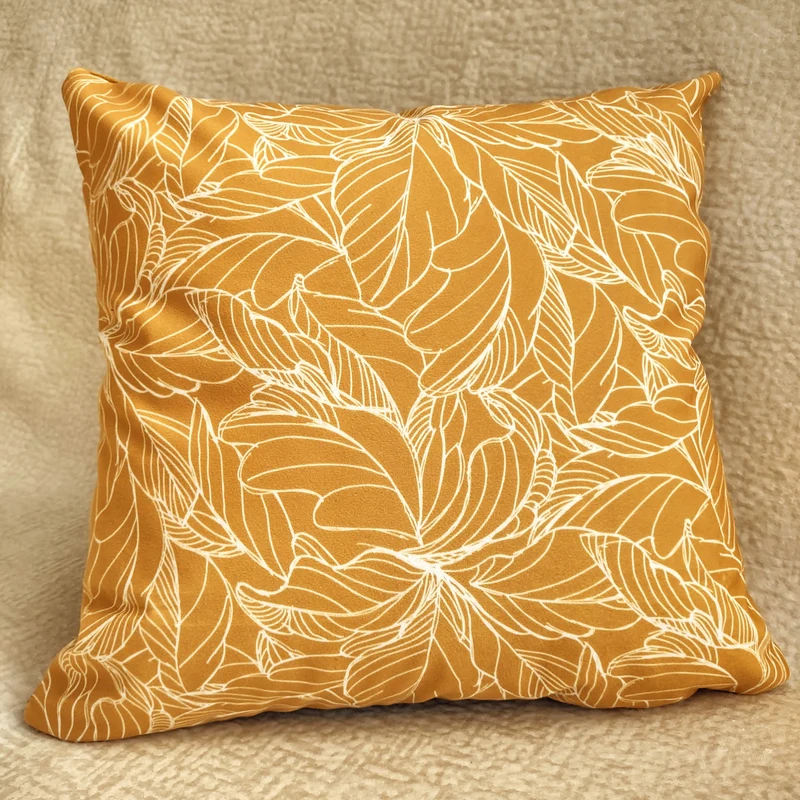 Yellow Flowers Velvet Cushion Cover 45x45cm+