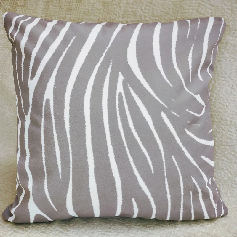 Grey Zebra Velvet Pillow Cover 40x40cm+ Zippered