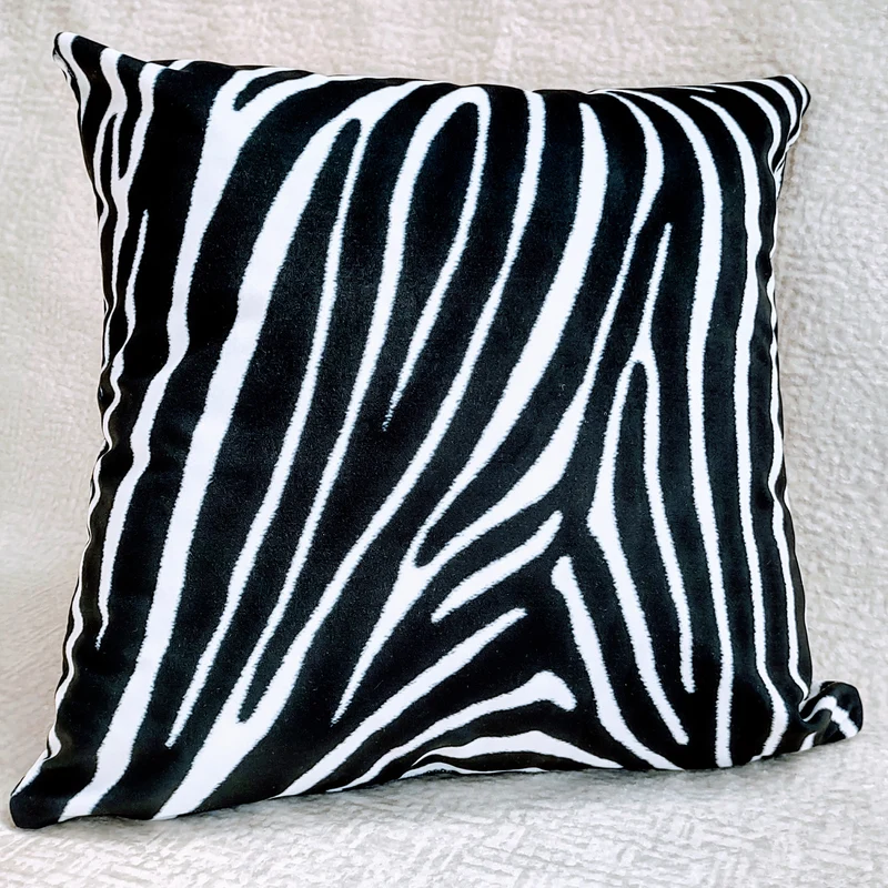 Zebra Velvet Pillow Cover 40x40cm+ Zippered