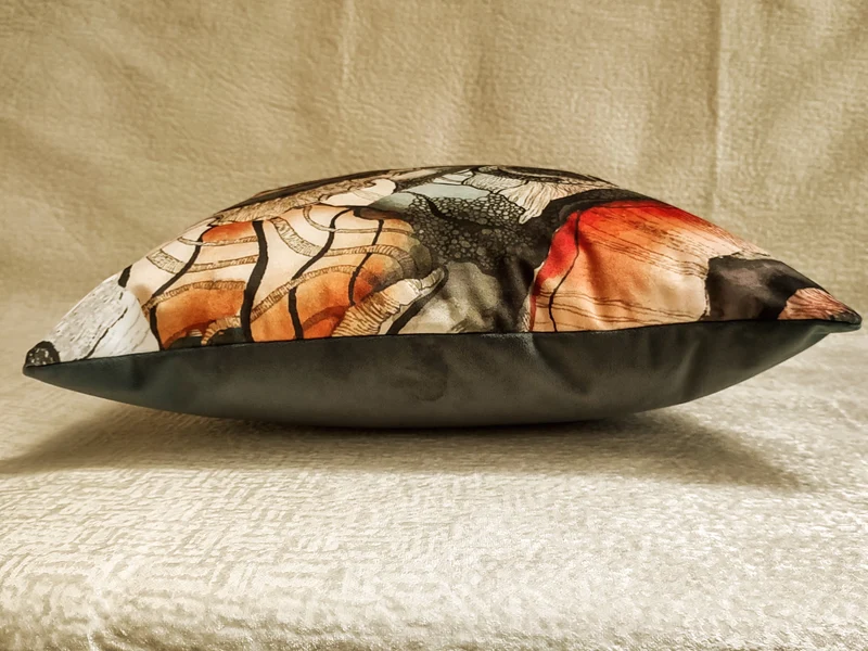 Red Poppies Velvet Cushion Cover 45x45cm+