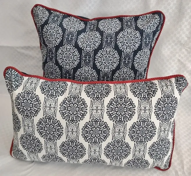 Black and White Set of Two Cushions