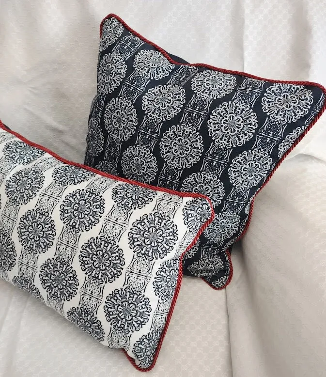 Black and White Set of Two Cushions