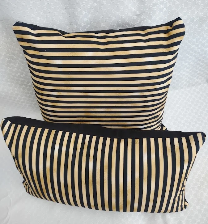 Stripped Set of Two Cushions