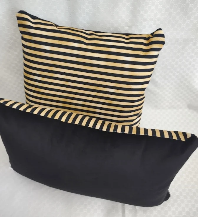 Stripped Set of Two Cushions