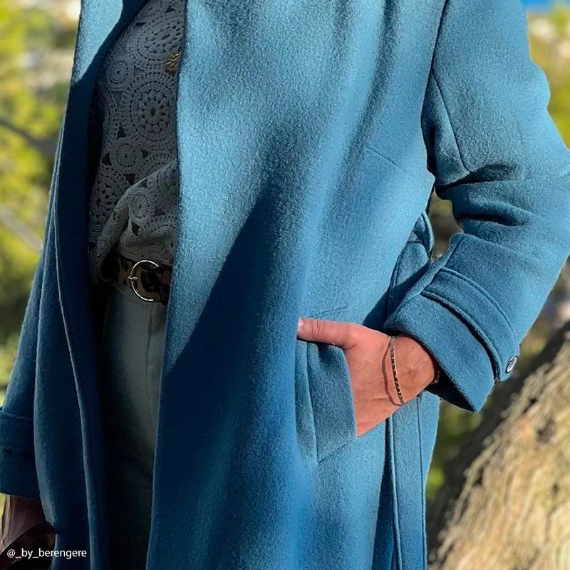 Tissu Manteau, Laine Bouillie - Cotta