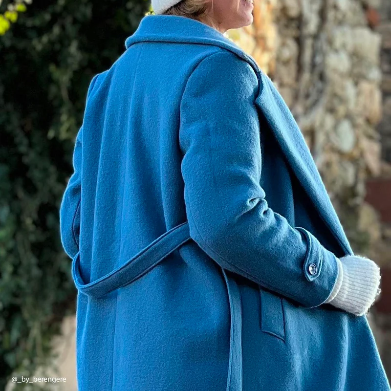 Tissu Manteau, Laine Bouillie - Cotta