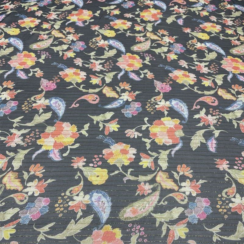 Tissu mousseline, soie - Métallisé, Salvia