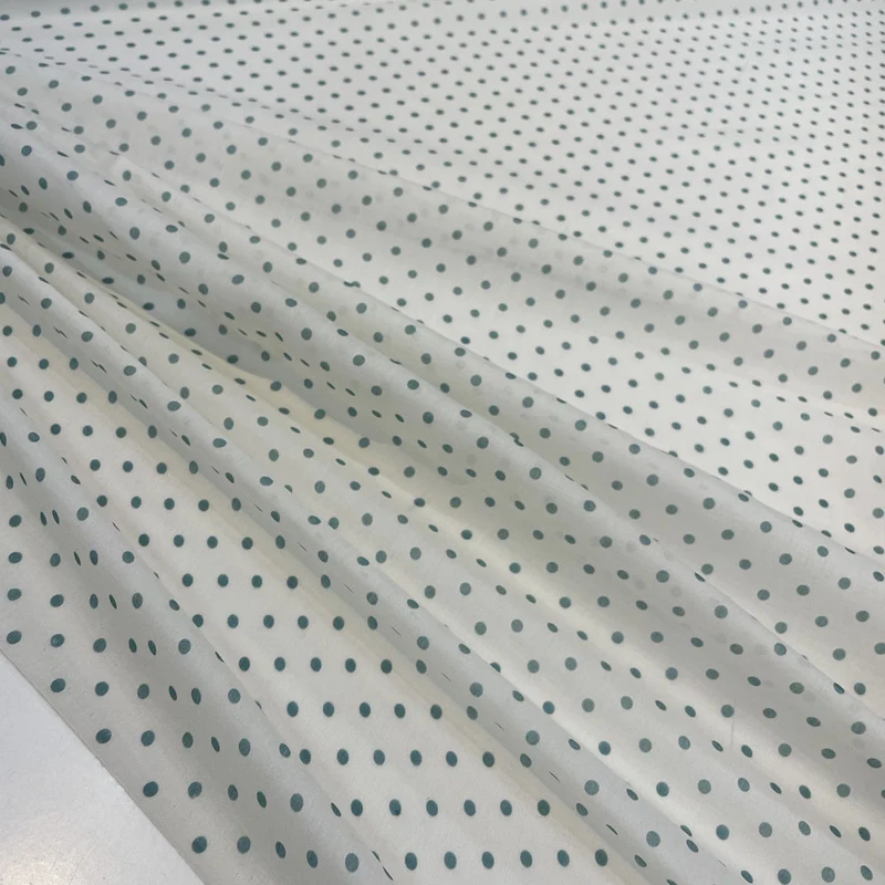 Tissu Voile, Coton et Soie - Pois, Tivion