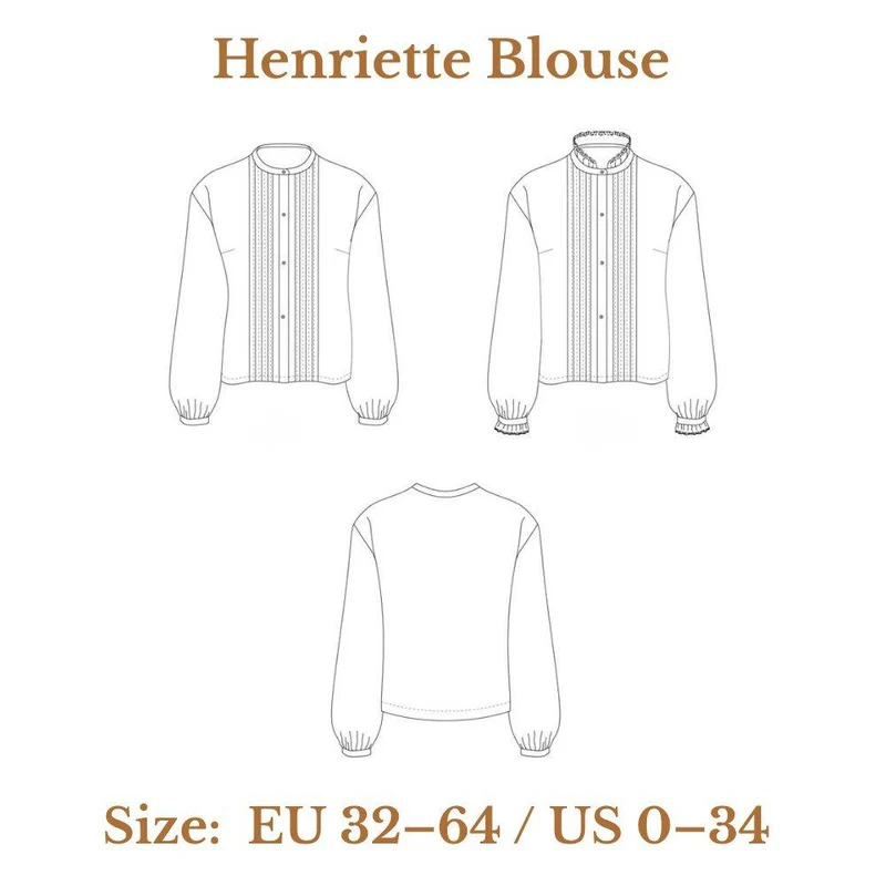 PATRON DE COUTURE PDF | Blouse Henriette | Ready to Sew | BILINGUE (FR / EN)