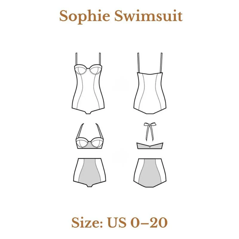 PATRON DE COUTURE PDF | Maillot de bain Sophie | Closet Core | BILINGUE (FR / EN)