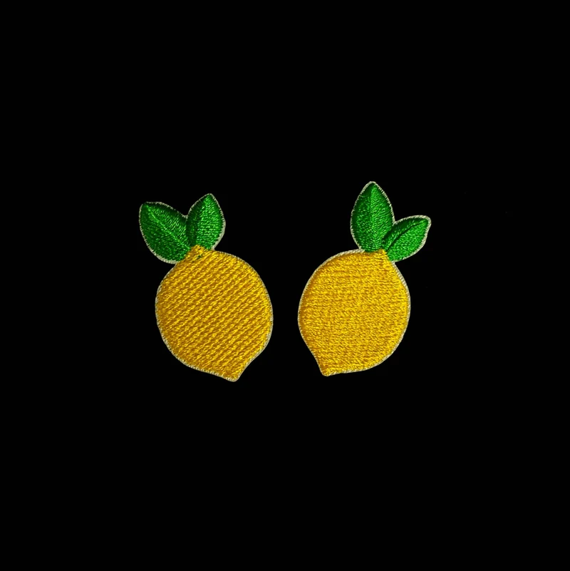 Mini Écussons Brodés Thermocollants Citrons | Paire de 2